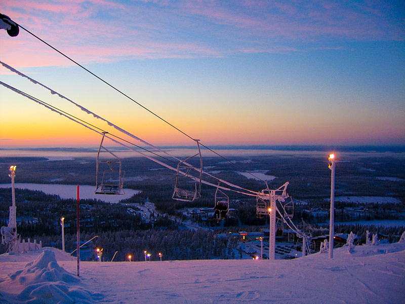 Skifahren in Finnland 